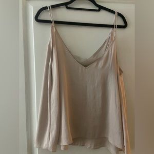 Free People intimates Silk camisole with lace insert Size L